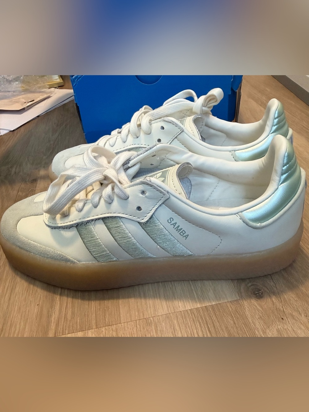 adidas Samba Men’s White & Silver Low-Top Sneakers